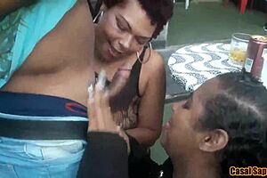 Chubby MILF gets triple satisfaction at wild party