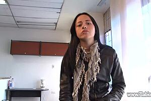 Chatting with skinny Colombian actress during webcam casting interview