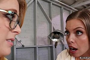 lesbian in red lingerie anal fucks babe