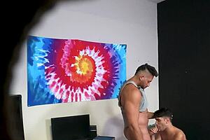 Muscular stepfather gives his stepson a sensual experience
