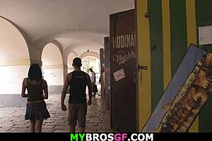 A European brunette gives a blow job and rides a cock after a hot cunnilingus scene