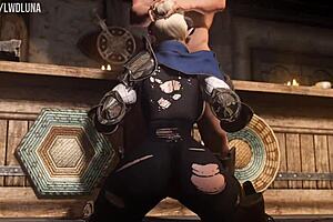 cute blonde demon in skyrim takes deepthroat and anal fucking hard!