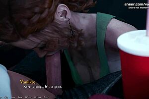 Young redhead in cinema public scene from Being a DIK episode.