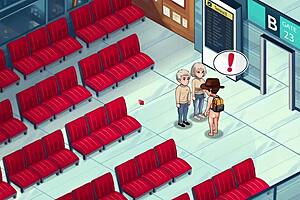 I’m so thrilled with Honeysun gameplay part 1, starting strong with a sexy redhead flight attendant!