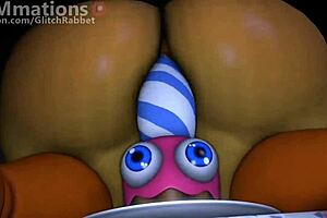 Vanny Dominates Toy Chica In FNAF Creampie Scene