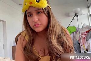 Venezuelan sexy Quetzal gets doggystyle from Torbe and swallows his cum in piolinas