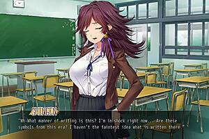 Beautiful commanders in sexy scenes in the bathroom in this porn game