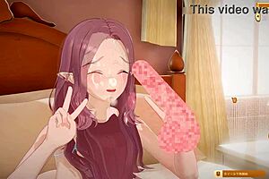 perverted man toys with cute girl in hentai cartoon scene