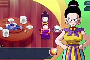 in kame paradise 2, chi chi cheats with roshi's big cock handjob