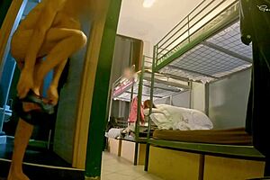 Italian Gay Flashes in Hostel Shower!