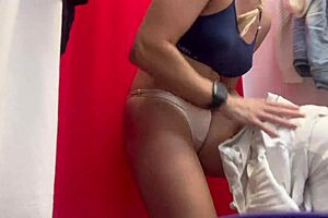 Hidden Camera Captures Mature Girl In Dressing Room With Big Tits And Nipples Exposed