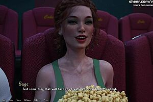 Young redhead in cinema public scene from Being a DIK episode.