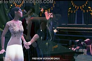 masquerade night brings 3d hentai sex with banging and gangbang