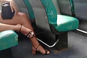 old guy flashes on bus, cuckold gets excited.