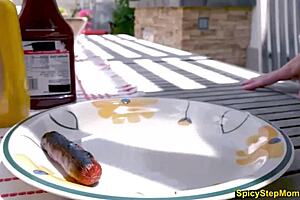 My stepmom, this hot blonde milf, gives amazing blowjobs from her POV