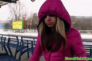 Watch this real public slut swallowing cum from neighbors