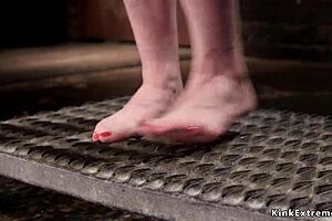 Petite slave, are you feeling that rough clit fondling in bondage?