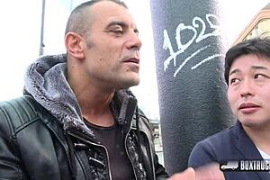 Beautiful big tits and ass get pounded in public