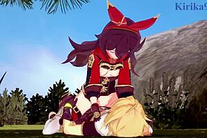 Amber And Fischl Amy And Aether Intense Sex - Genshin Impact Hentai