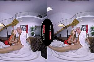 Blonde Ladybug Costume Girl Rides in Missionary