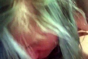 Blue Hair Girl Giving Me Long Blow Job