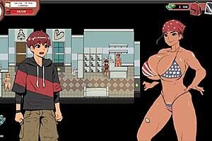Public self-pleasure at the gym in taboo hentai game