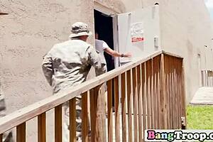 i can't believe this military group handjob in uniform!