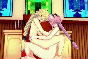 jeanne darc and tamamo no mae and astolfo intense sex - fate grand order hentai