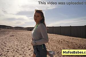 Sahara skye gives charles dera a wet blowjob in the car near the beach