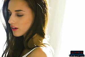 Perfect brunette babe strips and poses seductively