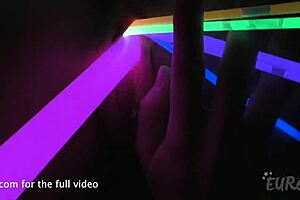 Nice Girl Raquel Gapes Pussy With Kinky Glowsticks Cervix View