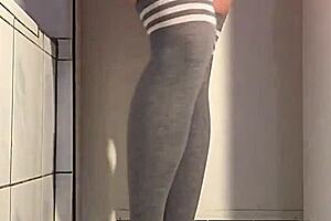 Pee compilation with pantyhose, big tits, and messy scenes