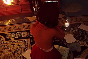 3D animated nerdy girl gets a horny spell in this adult game