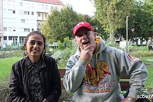 German scout tricks shy tiny latina emma sweet into public fuck