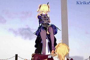 Amber And Fischl Amy And Aether Intense Sex - Genshin Impact Hentai