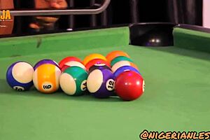 Nigerian lesbians party and get naughty on the snooker table