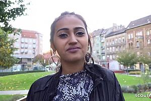 Shy German teen Emma gets tricked into outdoor sex