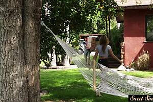 Amazing beauty riding stepbro's cock outdoors 😍