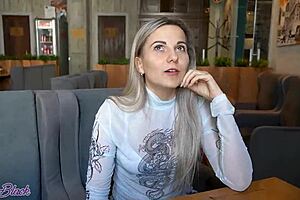 Letty Black squirms from remote vibrator orgasm in crowded cafe panties. Public outdoor fun with toys! 😏