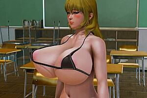 Lucoa the dragon maid from Honey Select has big bouncing boobs