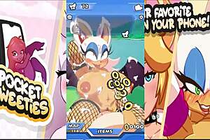 Rouge from pocket sweeties in hentai game action