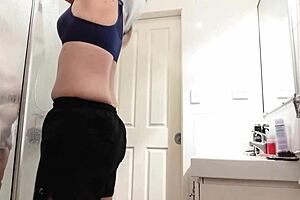 Wife reveals her hairy pussy