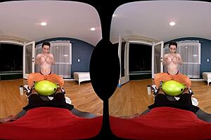 American VR porn with deepthroat and bubble butt action in the gym