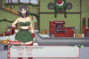 Steamy Christmas hentai game with big tits and huge cock