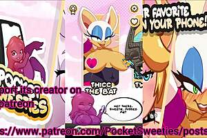 Rouge from pocket sweeties in hentai game action