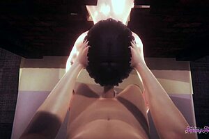 Naruto Hentai 3D - Hinata In Threesome Blowjob And Fucked Through Wall