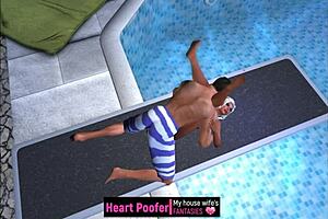 Watch this cartoon character having sex at the public pool jumping board