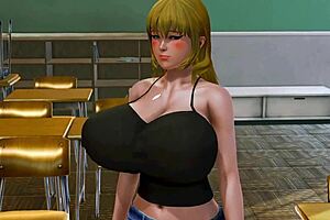 lucoa, the dragon maid, bounces her huge tits in honey select, looking so playful