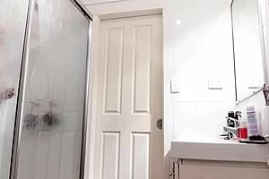 Wife reveals her hairy pussy