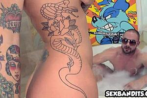 Does christy mack's tattooed ass get nailed hard?